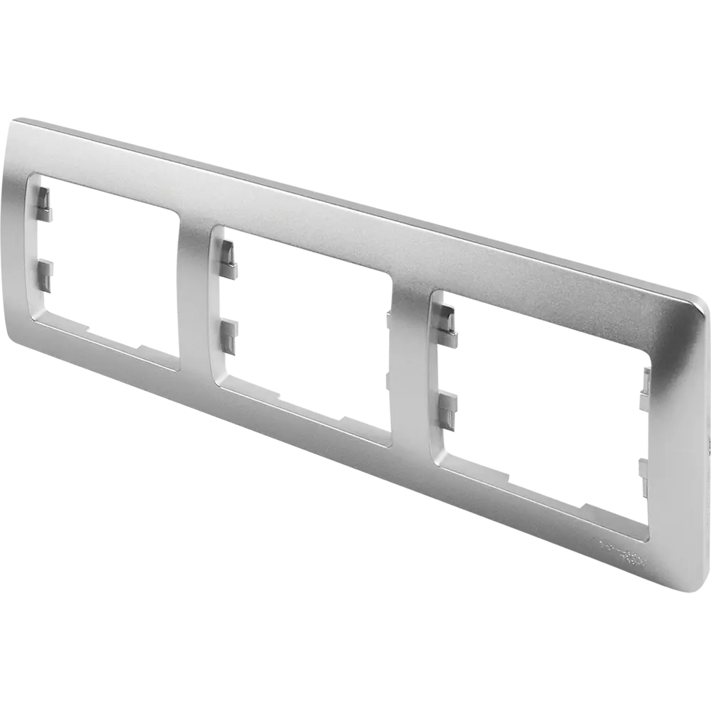 Рамка Schneider Electric Glossa для розеток и выключателей на 3 поста в алюминиевом исполнении 86710225 STLM-0070829 - Вид №1