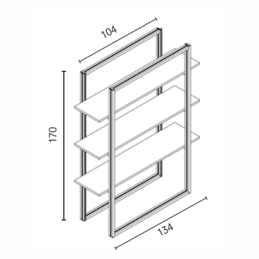 Модульный книжный шкаф из алюминия и дерева STUDIO T Ecodesign ARCH-00061159 - Вид №10