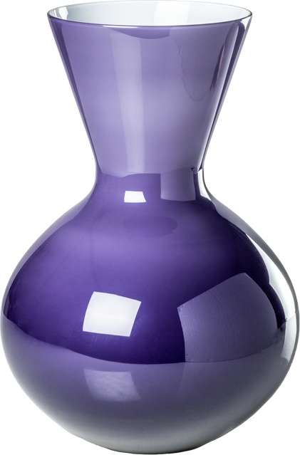 10640948 VENINI Ваза Venini "Идрия" 36х26см (индиго, белая) Стекло 