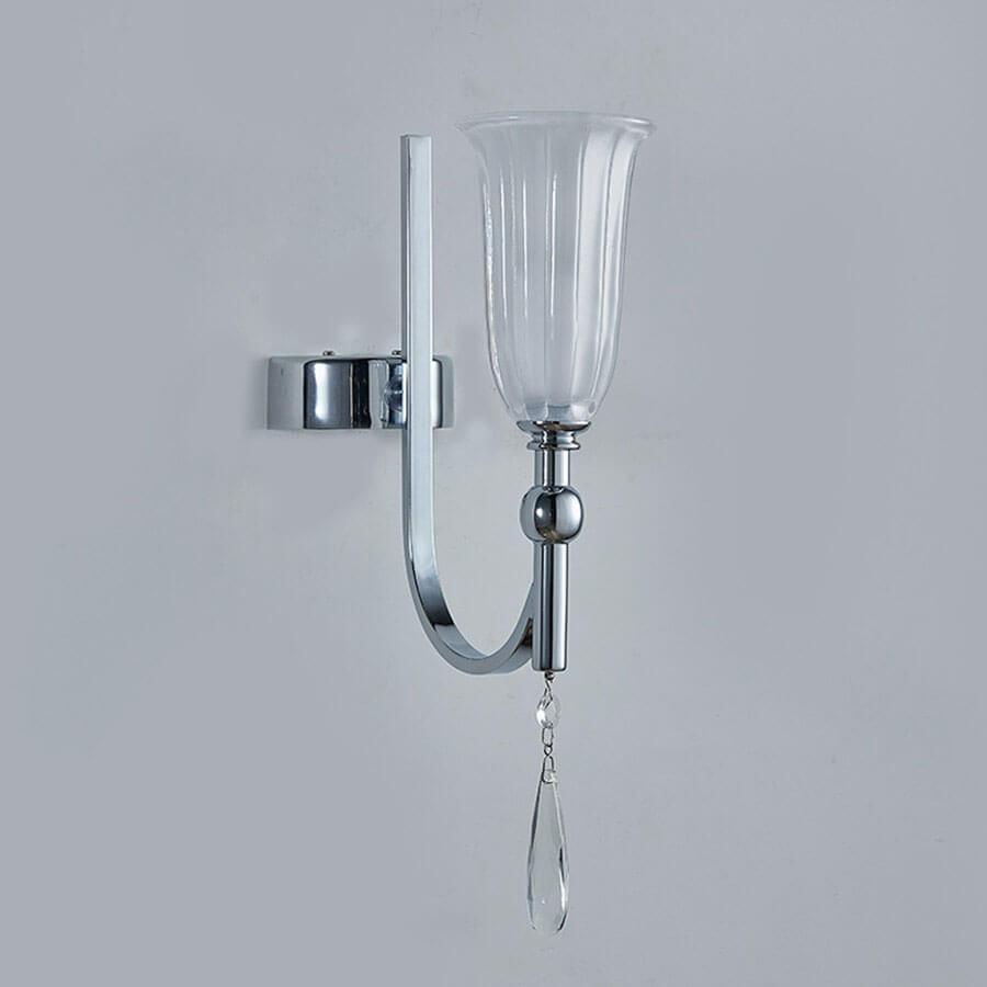 Бра со стеклянным плафоном хром Newport Chrome 4801/A NEWPORT ФЛОРИСТИКА 00-3930514 Прозрачный;хром  - Вид №1