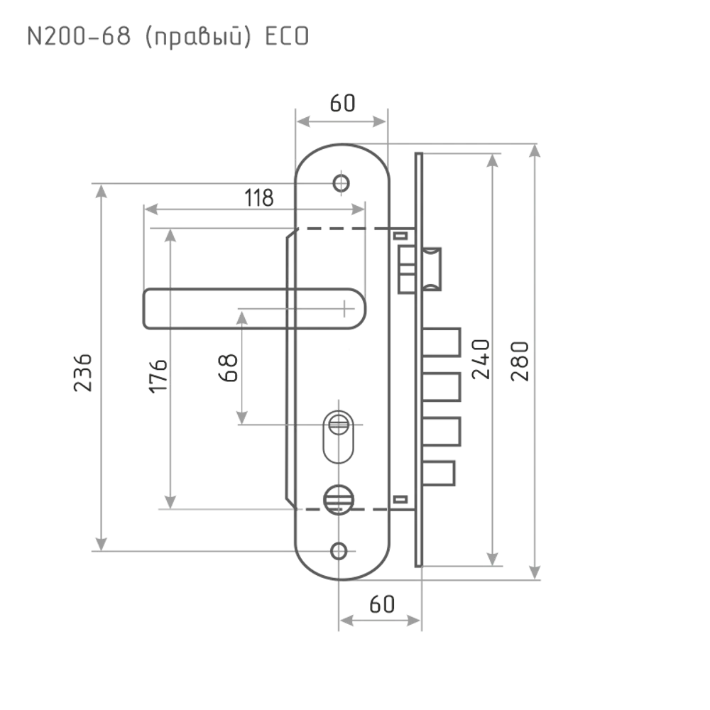 НОРА-М Врезной замок для китайских дверей с фиксатором, никелированный 85539375 STLM-0063692 - Вид №10