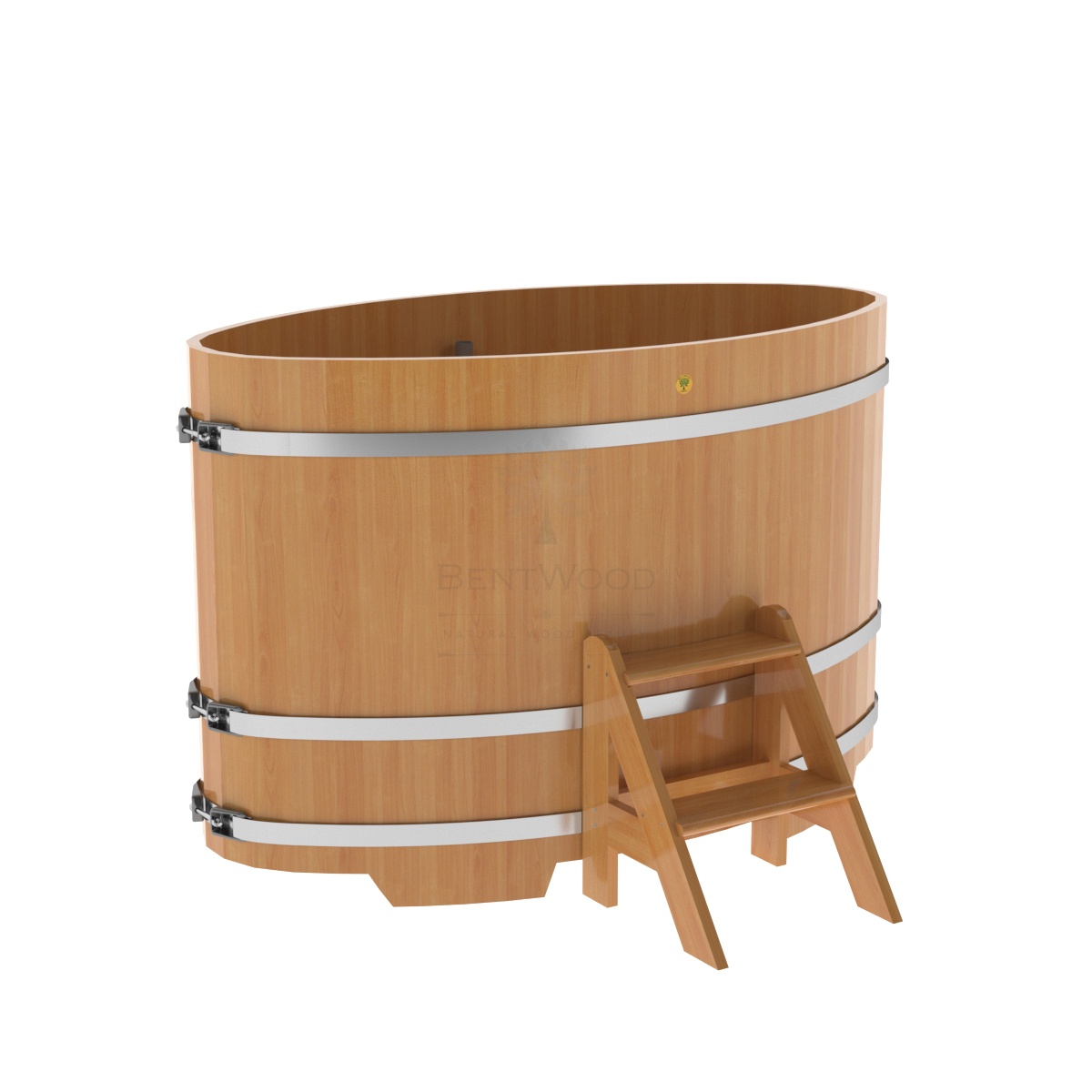 1160 Купель овальная из лиственницы 0,92х1,66х1,1 натуральная премиум Alyarus 