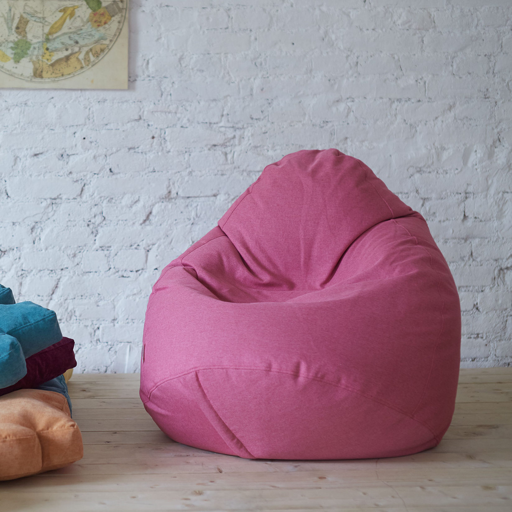 Кресло-мешок "Поньо" розовое Kiton 12 МАСТЕРСКАЯ КРЕСЛО  335311 Розовый Santreyd  - Вид №1