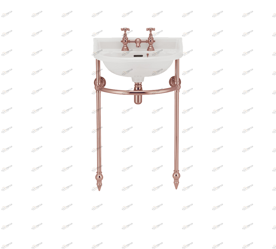 Gentry Home Таз большой белый Victorian Rose gold GH100784