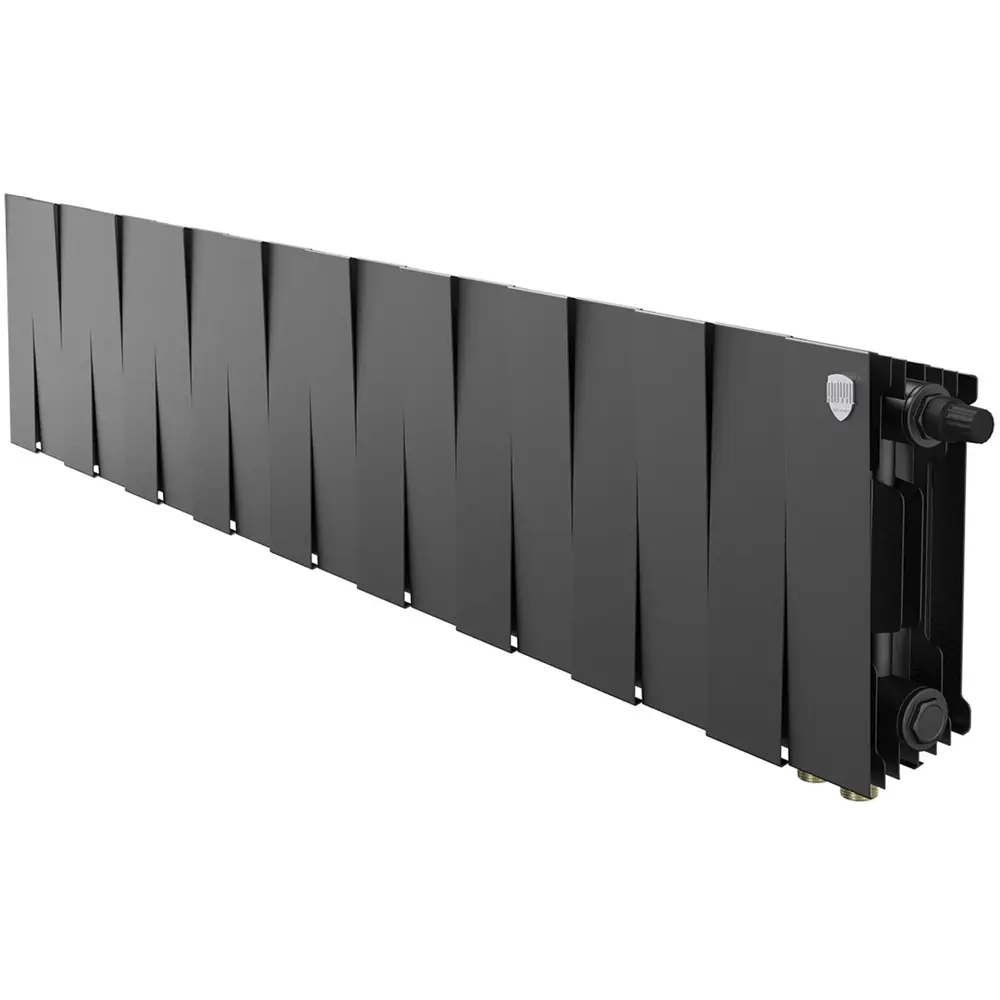 Радиатор секционный Royal Thermo Pianoforte VDR 200/100 18 секций нижнее правое подключение биметалл черный 86733741 STLM-2041651  - Вид №1