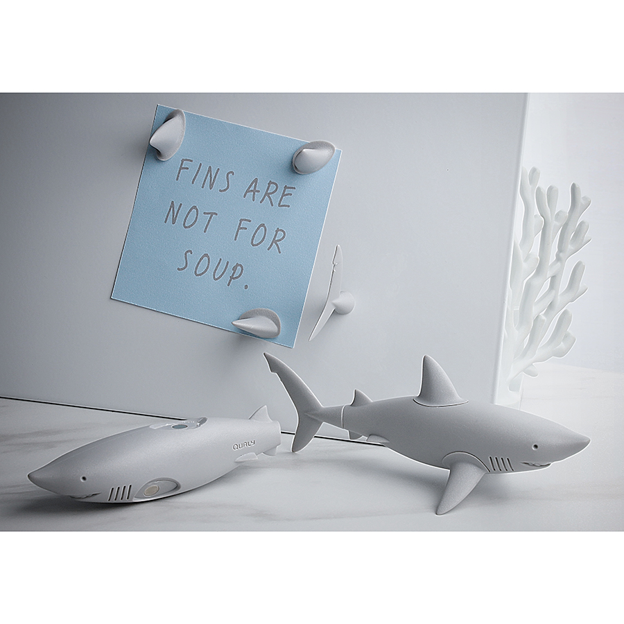 QL10341-GY Набор из 5 магнитов для холодильника shark Qualy  - Вид №1