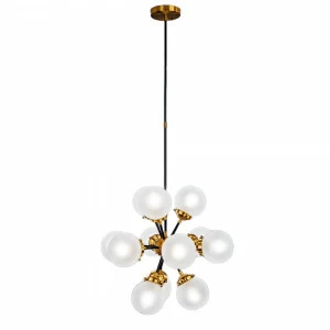 Люстра подвесная со стеклянными плафонами бронзовая Frezia Light 116023 FREZIA LIGHT ДИЗАЙНЕРСКИЕ 00-3953607 Белый;бронза