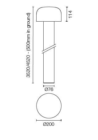 Алюминиевый светодиодный уличный фонарь для сада Flos Bellhop ARCH-00143916 - Вид №3