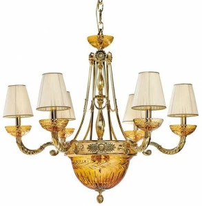Possoni Illuminazione Люстра из чистого золота с градиентом и янтарным кристаллом Amber
