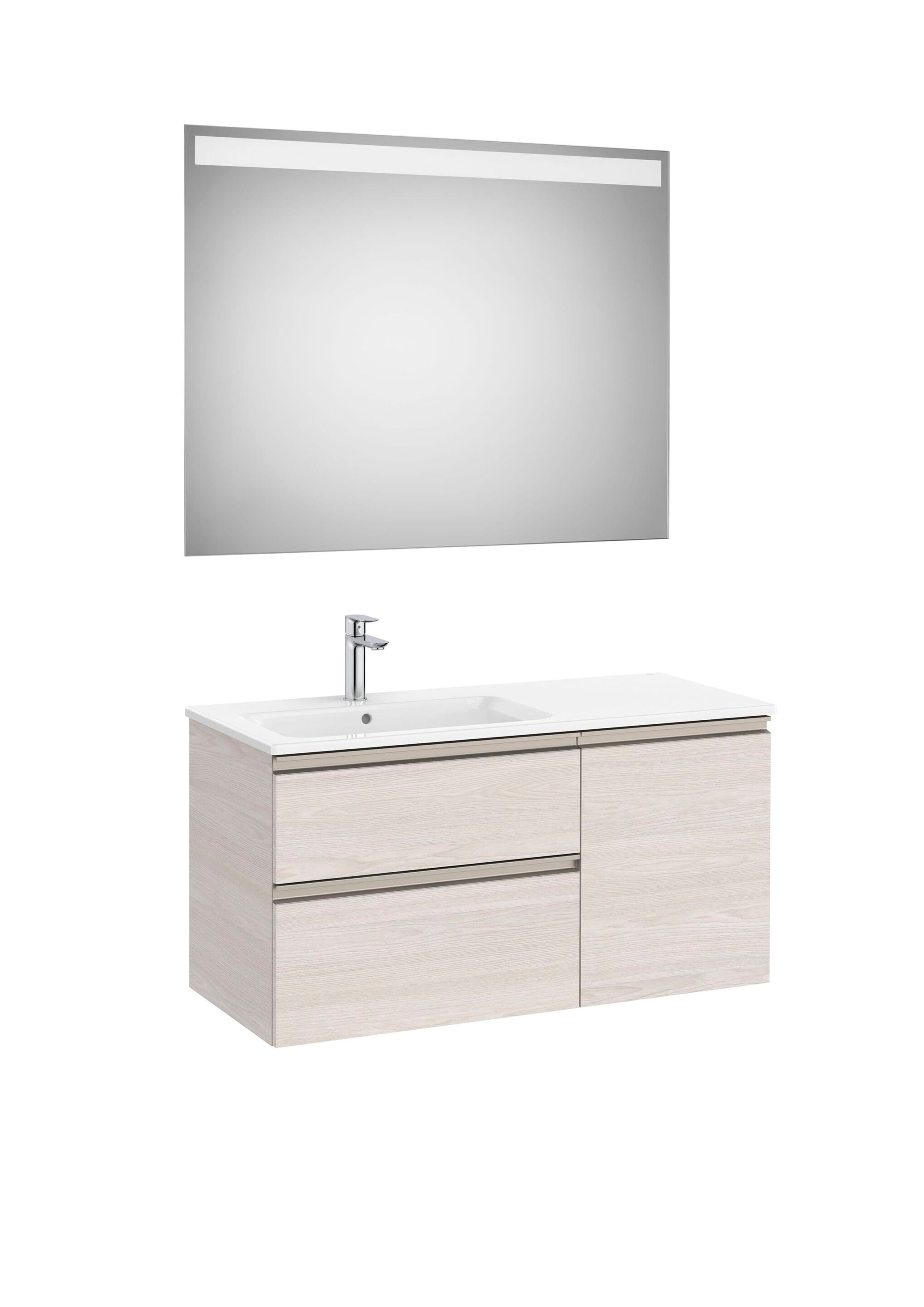 Деревянный умывальник с ящиками, дверцами, зеркалом и встроенной раковиной Roca The Gap ARCH-00147702 - Вид №8