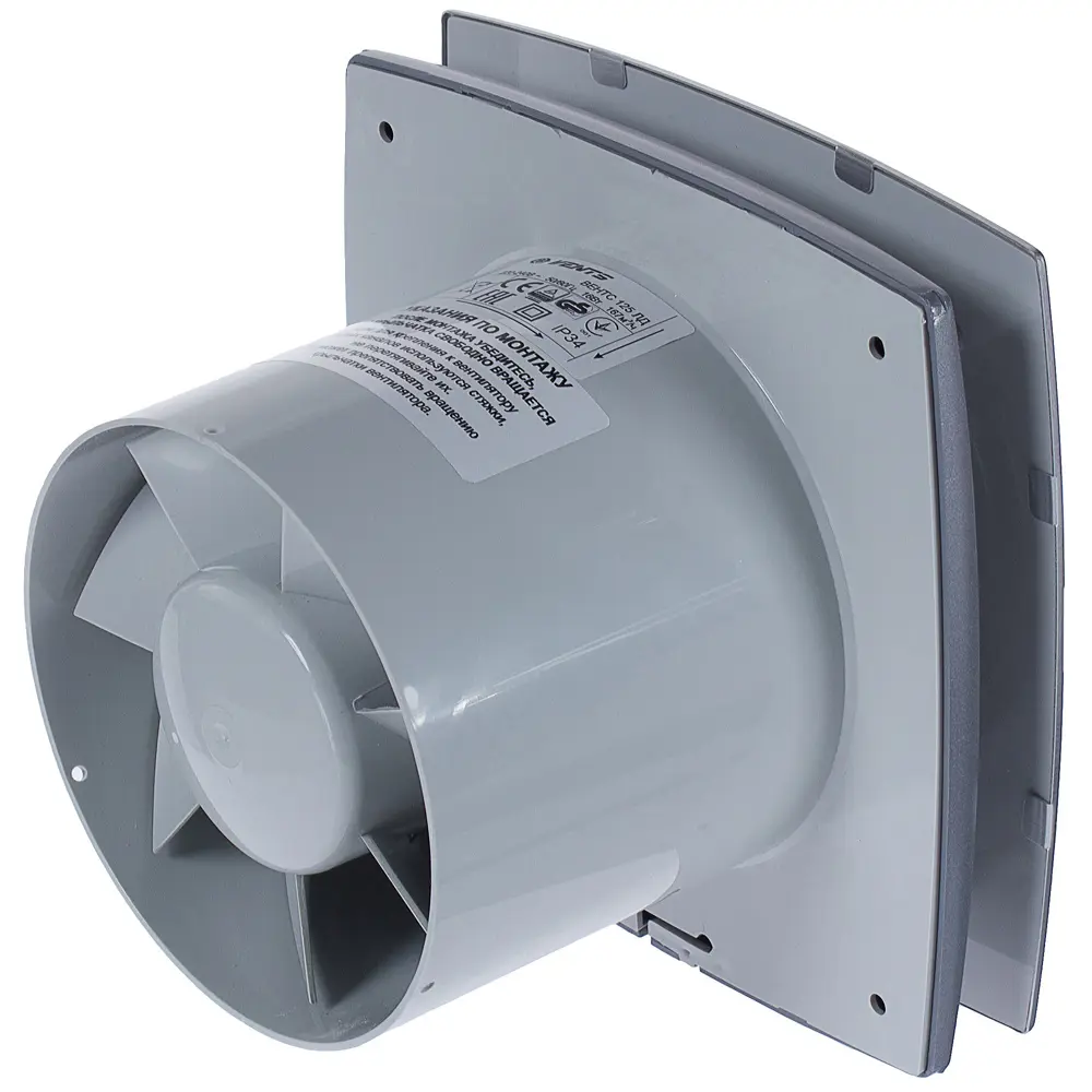 Вентилятор осевой вытяжной Вентс D125 мм 34 дБ 167 м³/ч цвет серебристый STLM-2101740 - Вид №1