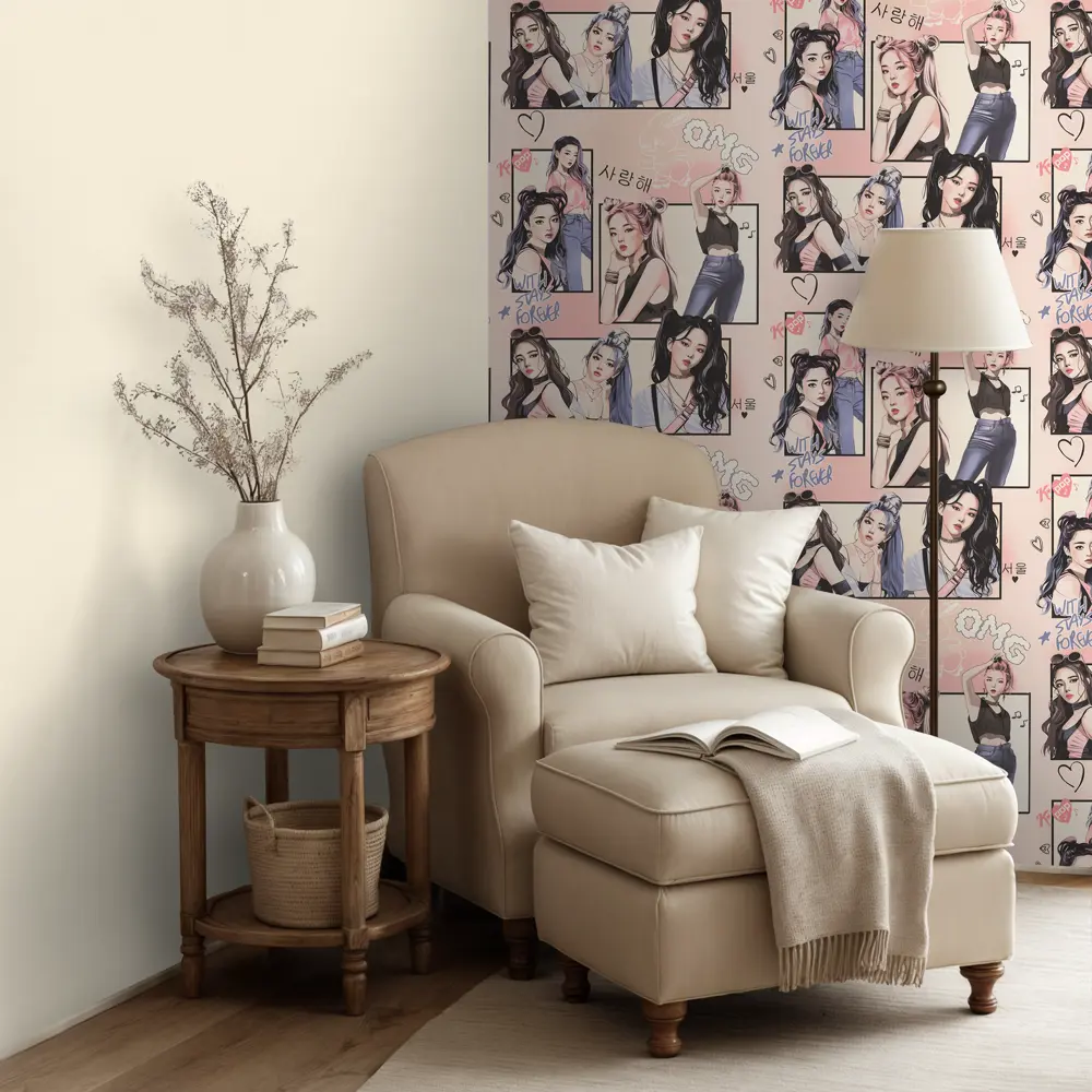 Обои флизелиновые Euro Decor Idols 1 розовые 1.06 м ED7340-01 89449124 STLM-2153252 Idols1 - Вид №5