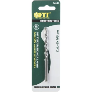 Сверло спиральное по бетону Fit 34543 6x100 мм