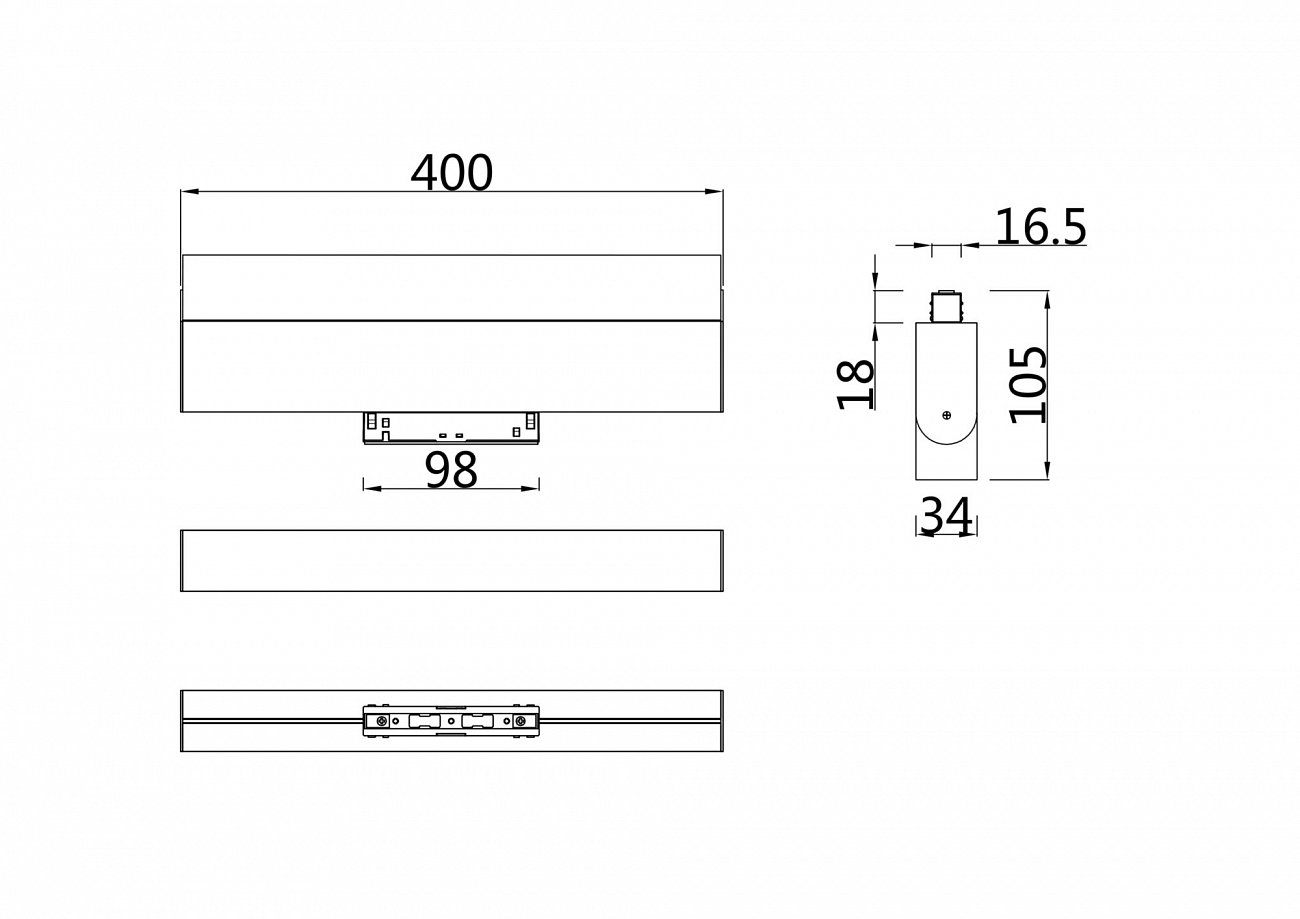 Трековый светильник черный TR013-20W4K TECHNICAL MAGNETIC TRACK SYSTEM 00-3956230 Черный  - Вид №4