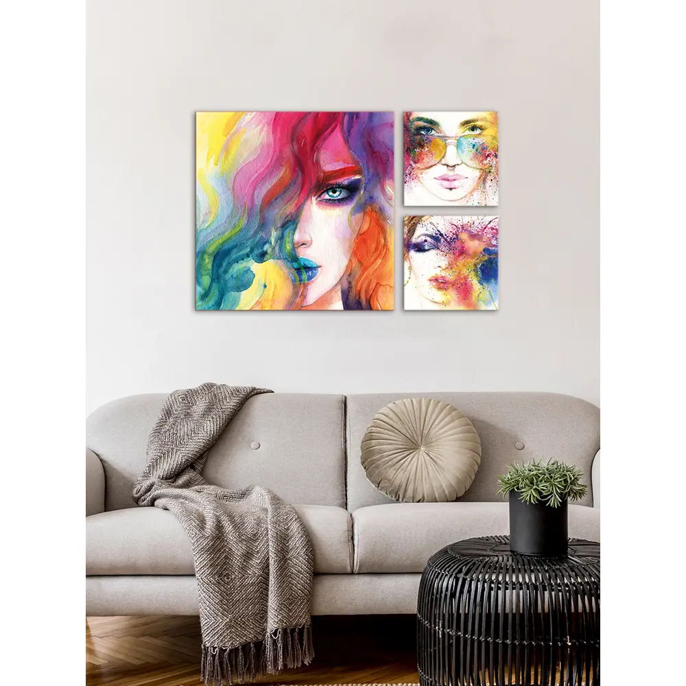 Картина на МДФ Яркие девушки 30x60 см 3 шт POSTERMARKET STLM-2018297 - Вид №3