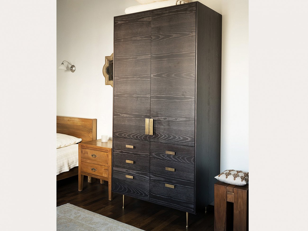 Шкаф платяной двухстворчатый с 6 ящиками ясень кофейный Bullwood ACWD BULLWOOD 00-3981917 Коричневый  - Вид №2