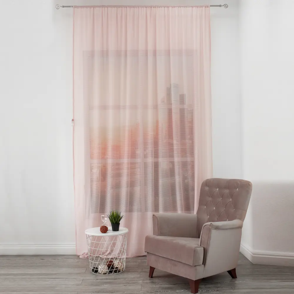 Тюль на ленте «Фентези Макраме» 250x260 см цвет розовый AMORE MIO STLM-2138241 - Вид №5