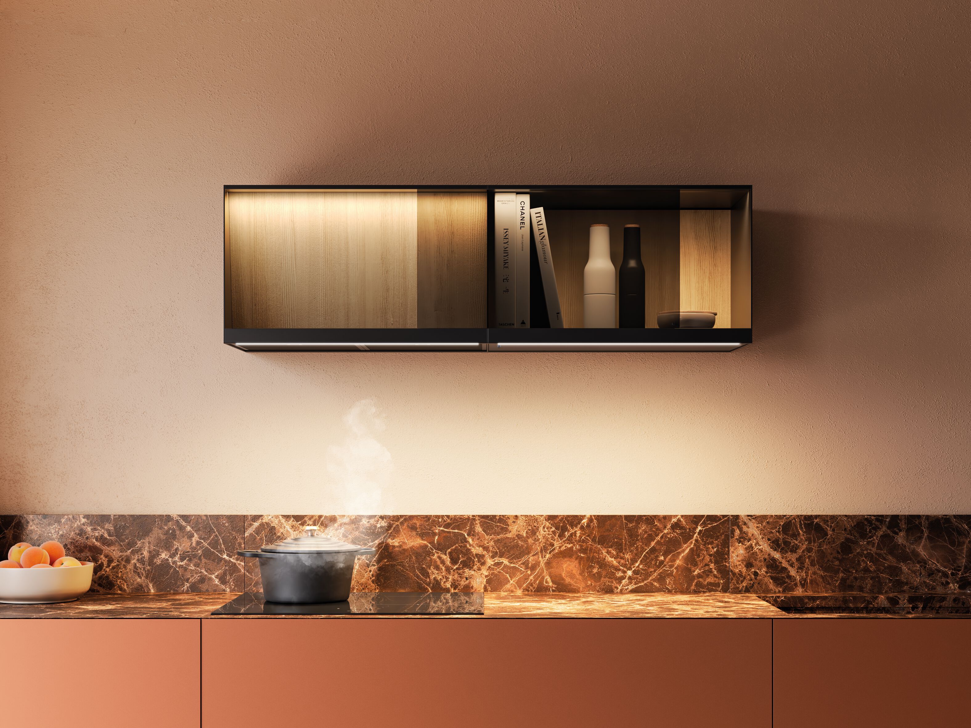 Стальная вытяжка со встроенным настенным освещением Falmec дизайн ARCH-00027134