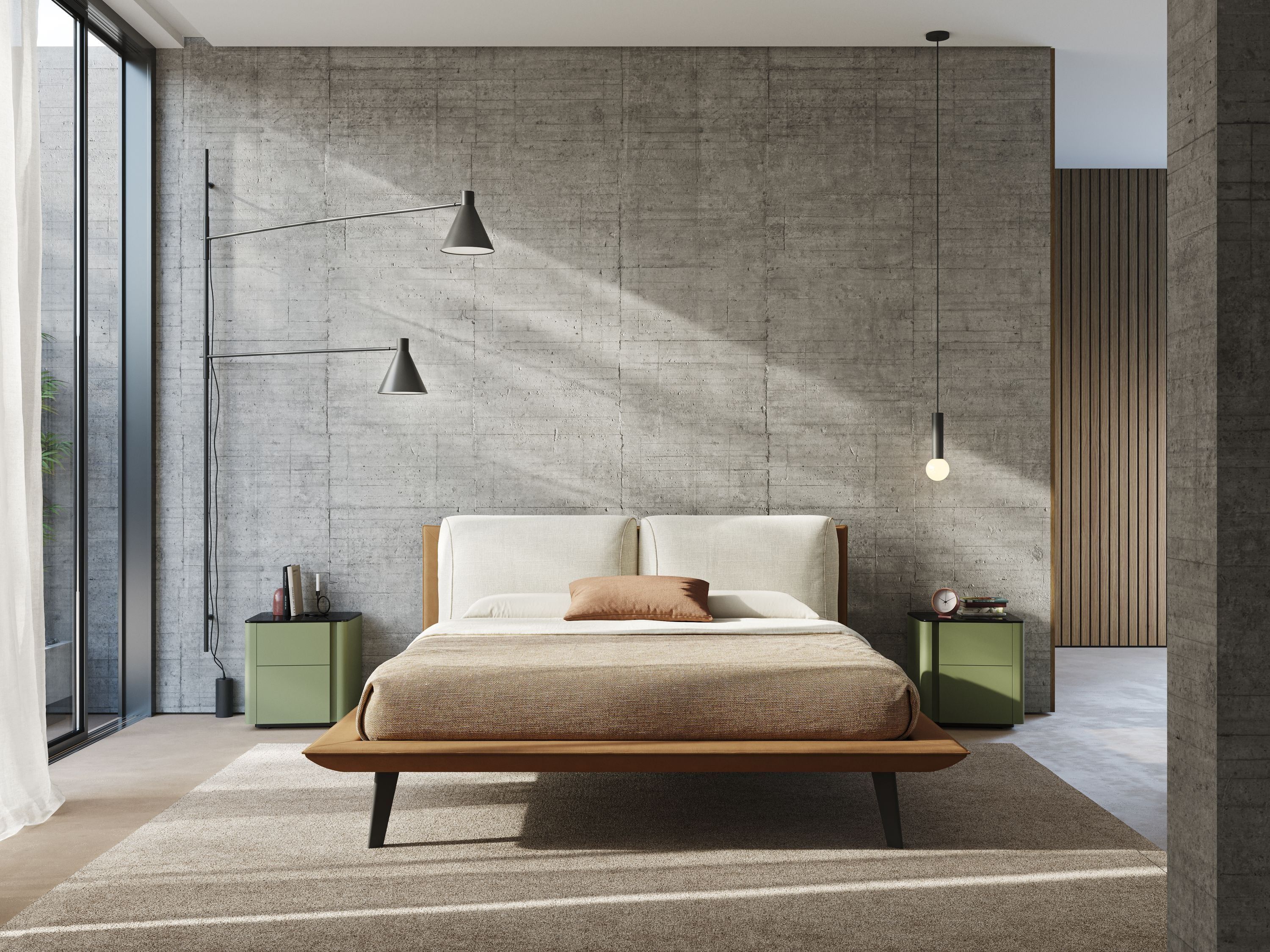 Кожаная кровать с мягким изголовьем Divani.Store PETRA ARCH-00098809 - Вид №2