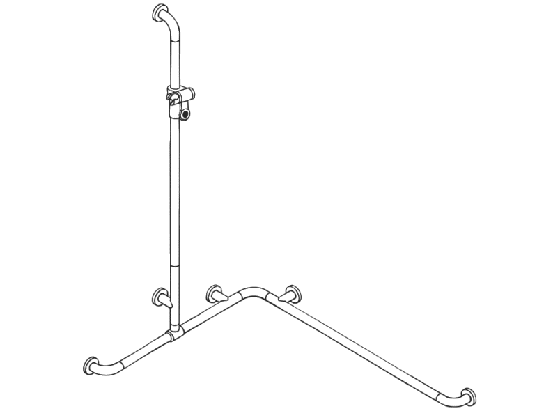 801.35.376 Поручень для душа с выдвижным держателем для душа HEWI Greifen  - Вид №2