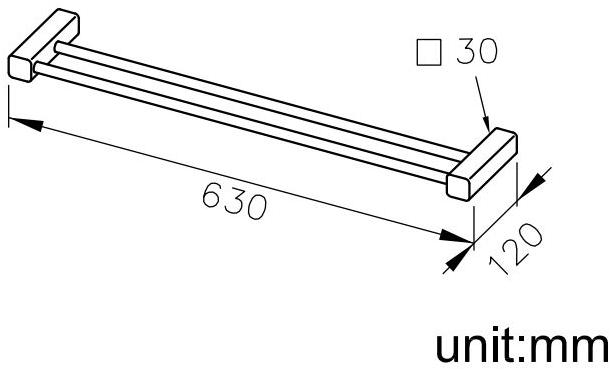 JUSTIME Вешалка для полотенец из хромированной латуни Mark 6909-14-80cp - Вид №2