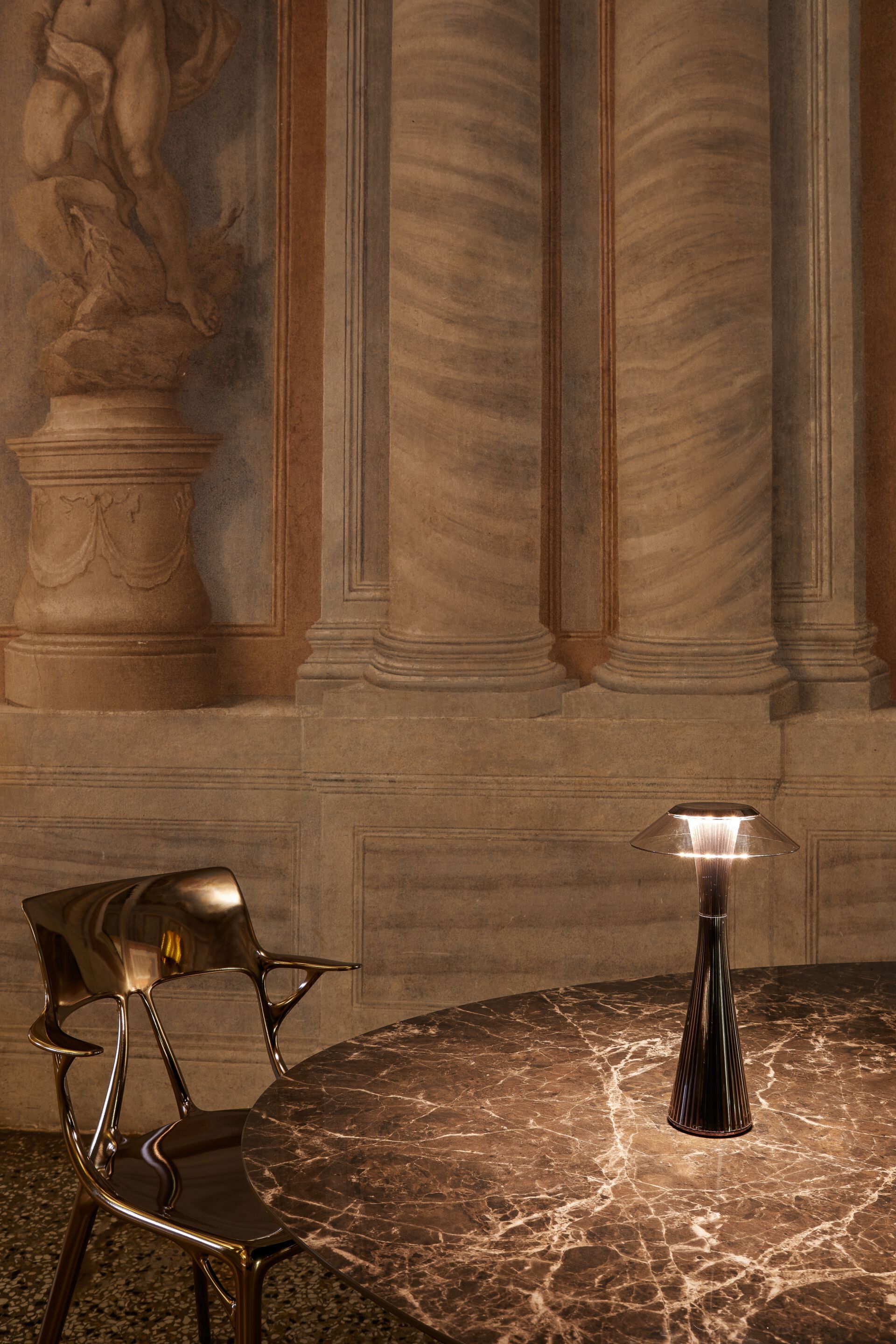 Овальный обеденный стол из керамогранита Kartell GLOSSY ARCH-00030518 - Вид №6