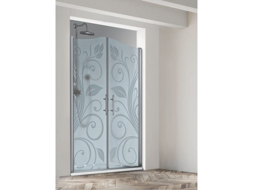 Хрустальная ниша душевая кабина с распашной дверью Metidea декор ARCH-00053048