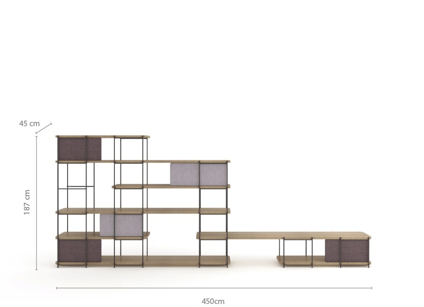 Momocca Модульный книжный шкаф с подставкой под телевизор Julia Jm04 - Вид №9