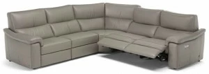 Natuzzi Угловой диван в коже с электроприводом
