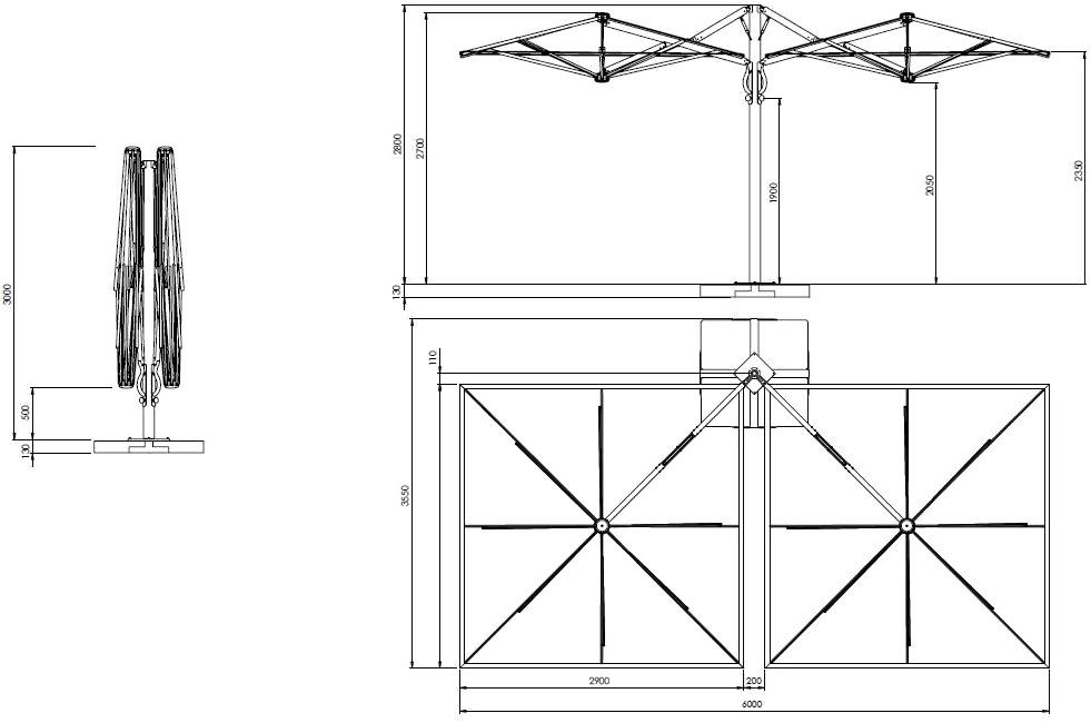 Scolaro Parasol Двойной квадратный зонт Galaxia sun-id-1429207 - Вид №8