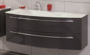 WUA361209R(686/121) Puris Crescendo, тумба под раковину 1200 мм правая, цвет антрацит высокоглянцевый