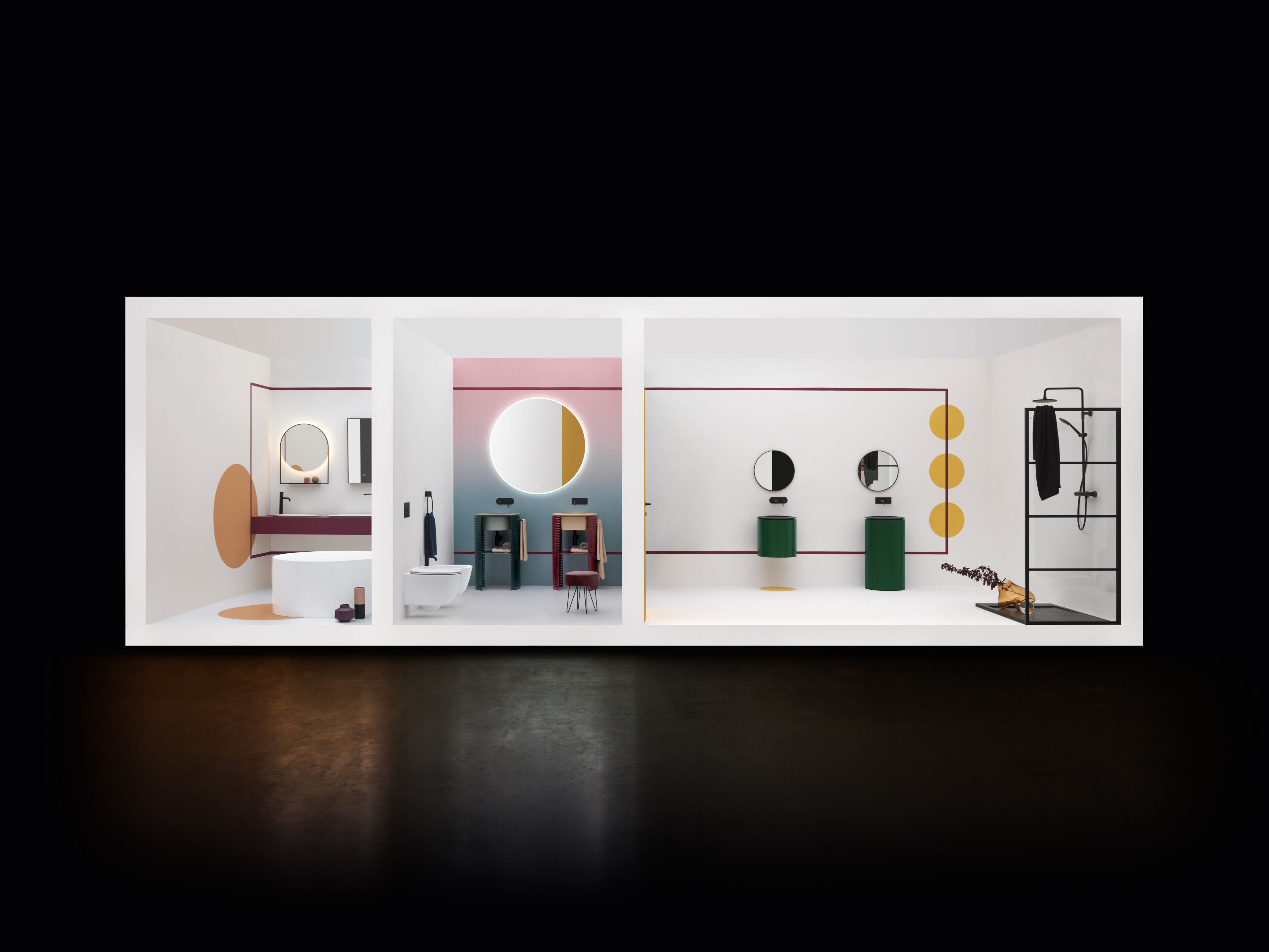 Керамическая квадратная ванна круглый умывальник Axa Skyland ARCH-00100125 - Вид №3