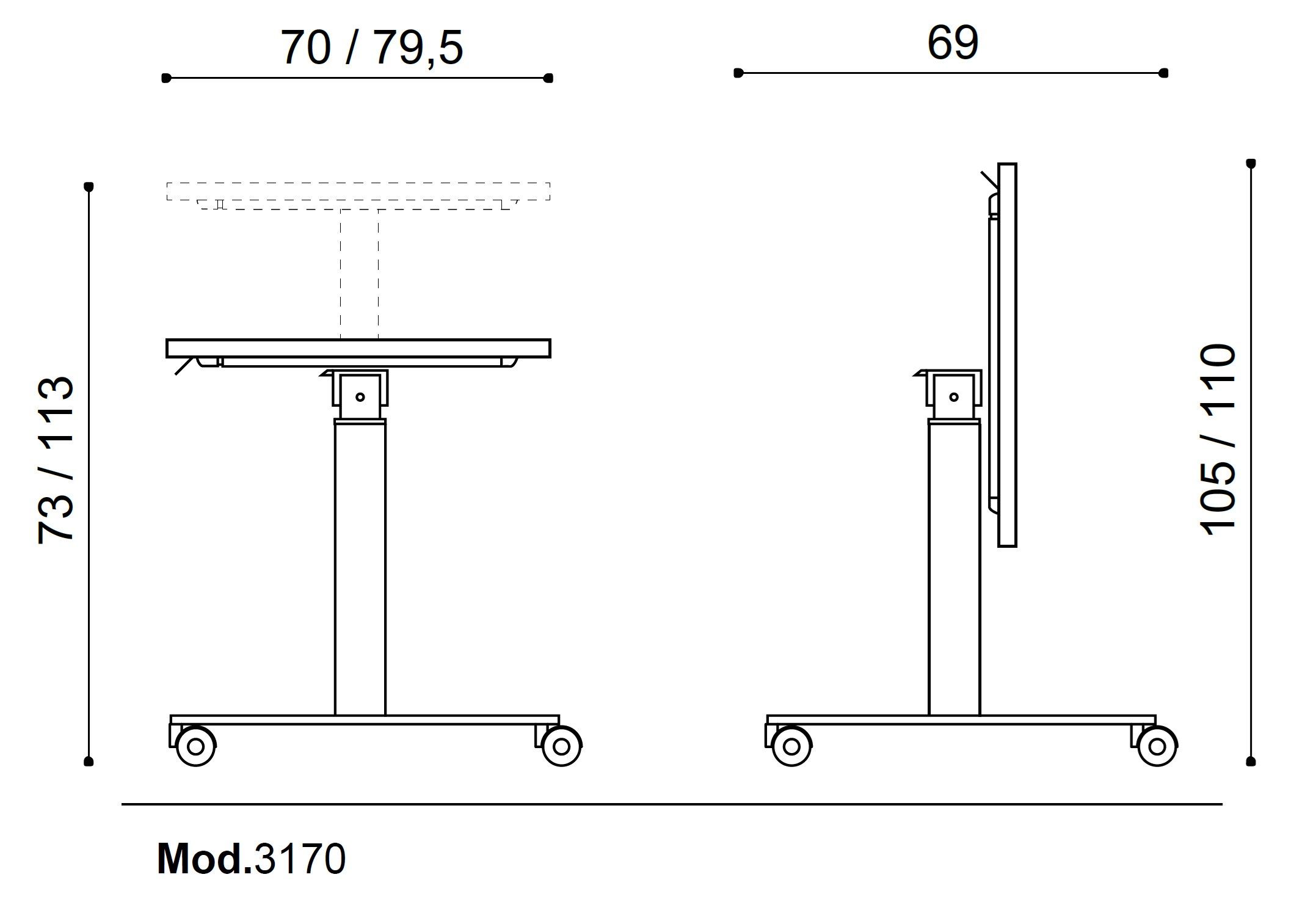 Рабочий стол с регулируемой высотой Ares Line Hip-Up ARCH-00141840 - Вид №8