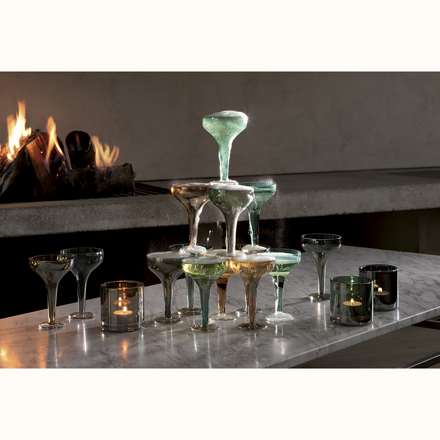 G1662-08-141 Подсвечник signature, epoque, 8,5 см, янтарь LSA International  - Вид №2