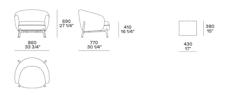 Кожаное кресло с подлокотниками Poliform Orbis ARCH-00034262 - Вид №2