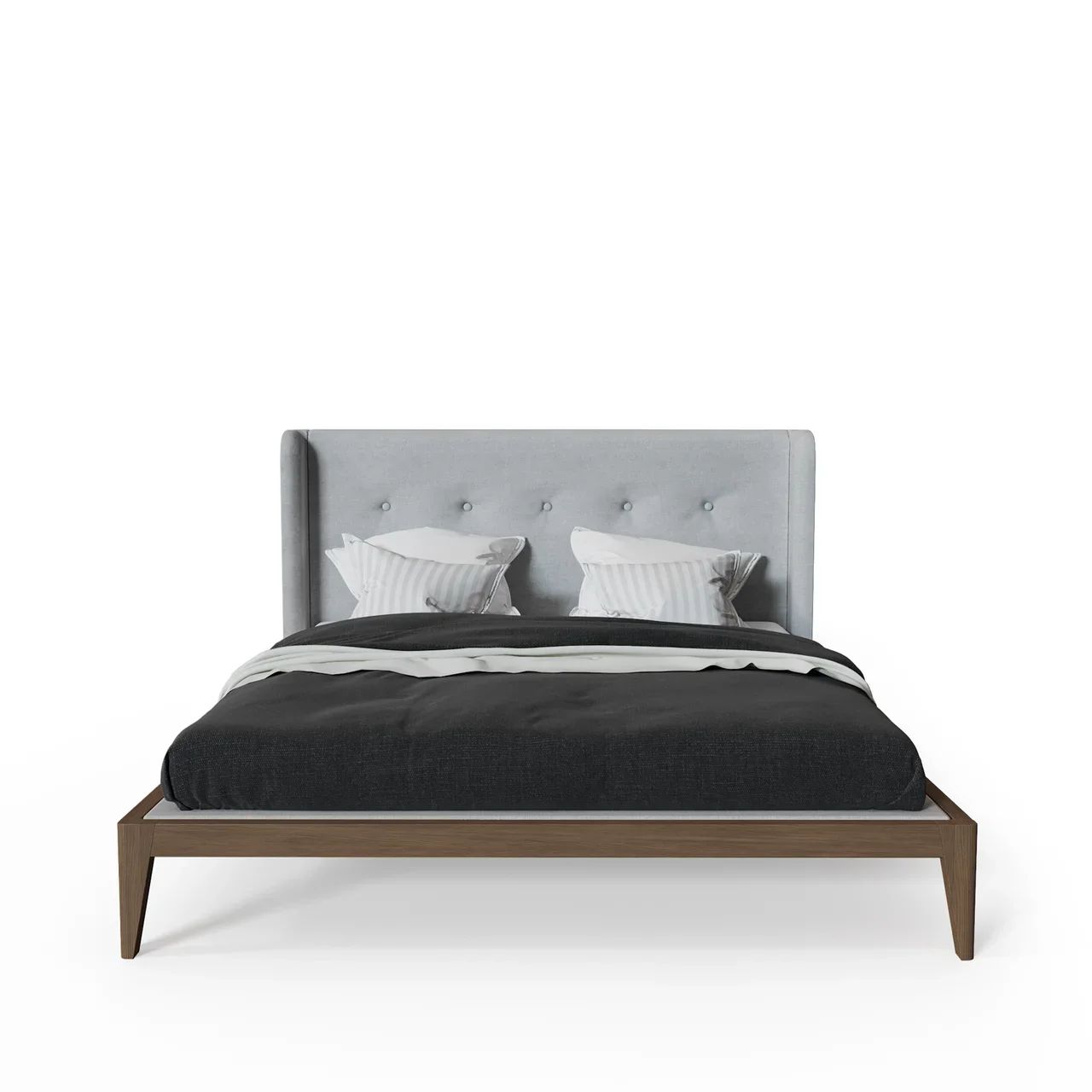 Кровать двуспальная 180x200 светло-серая Fly soft new BRAGIN DESIGN ДИЗАЙНЕРСКИЕ 256422 Коричневый;серый  - Вид №1