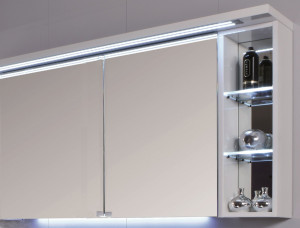 S2A43926R(186) Puris Crescendo, зерк. шкаф (2 двери) c LED подсветкой 900 мм правый, цвет дуб трюфель