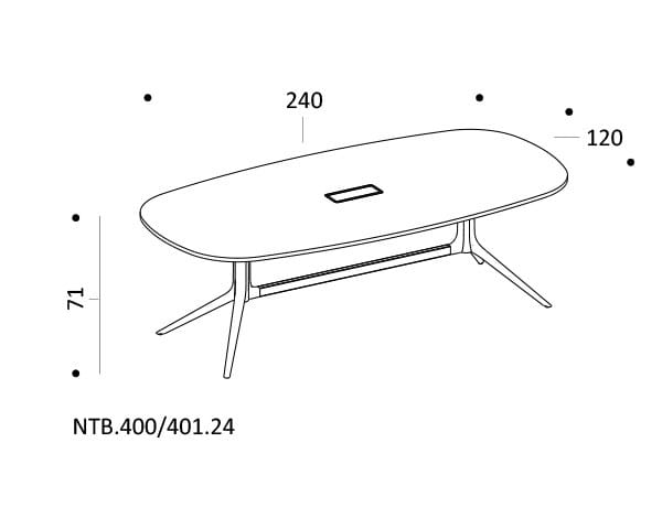 Регулируемый по высоте прямоугольный стол для совещаний с системой кабельной втулки ICF NoTable ARCH-00036629 - Вид №10