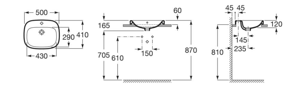 Фарфоровый умывальник Roca Deva ARCH-00027293 - Вид №2