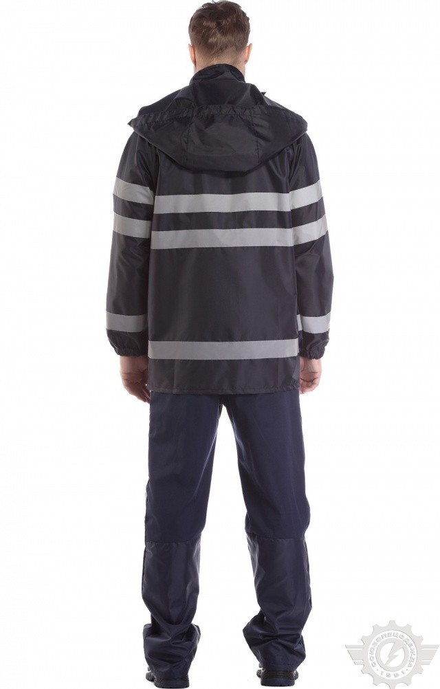 65799 Куртка-ветровка с СВП синяя  Непромокаемая спецодежда  размер 52-54/170-176  - Вид №4