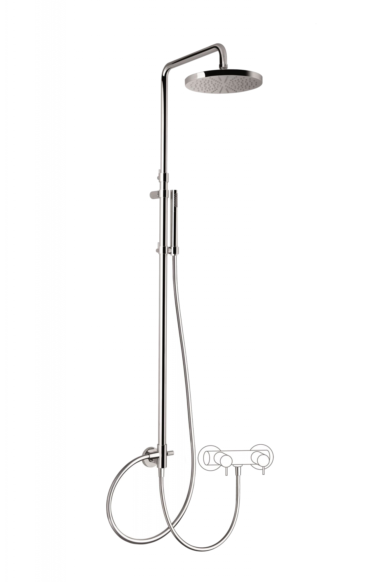 30676X/ED-CRX CARIMALI Мостик телескопический, душевая лейка Stick 