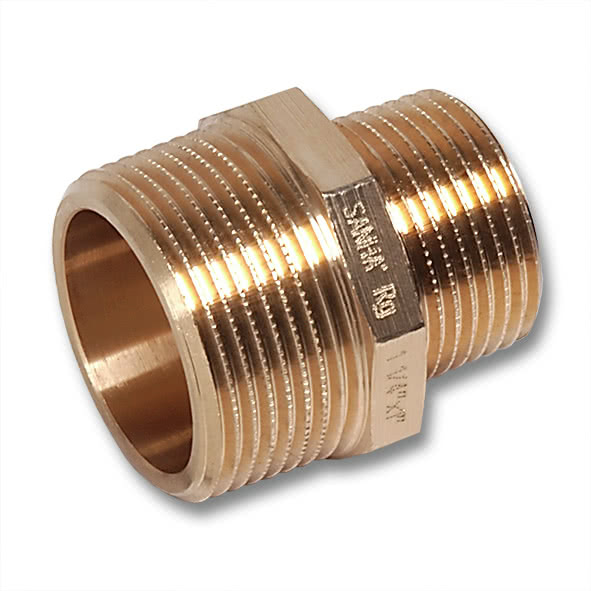 25311238R SANHA 531 ниппель редукционный, латунь 1/2x3/8 мм  - Вид №1