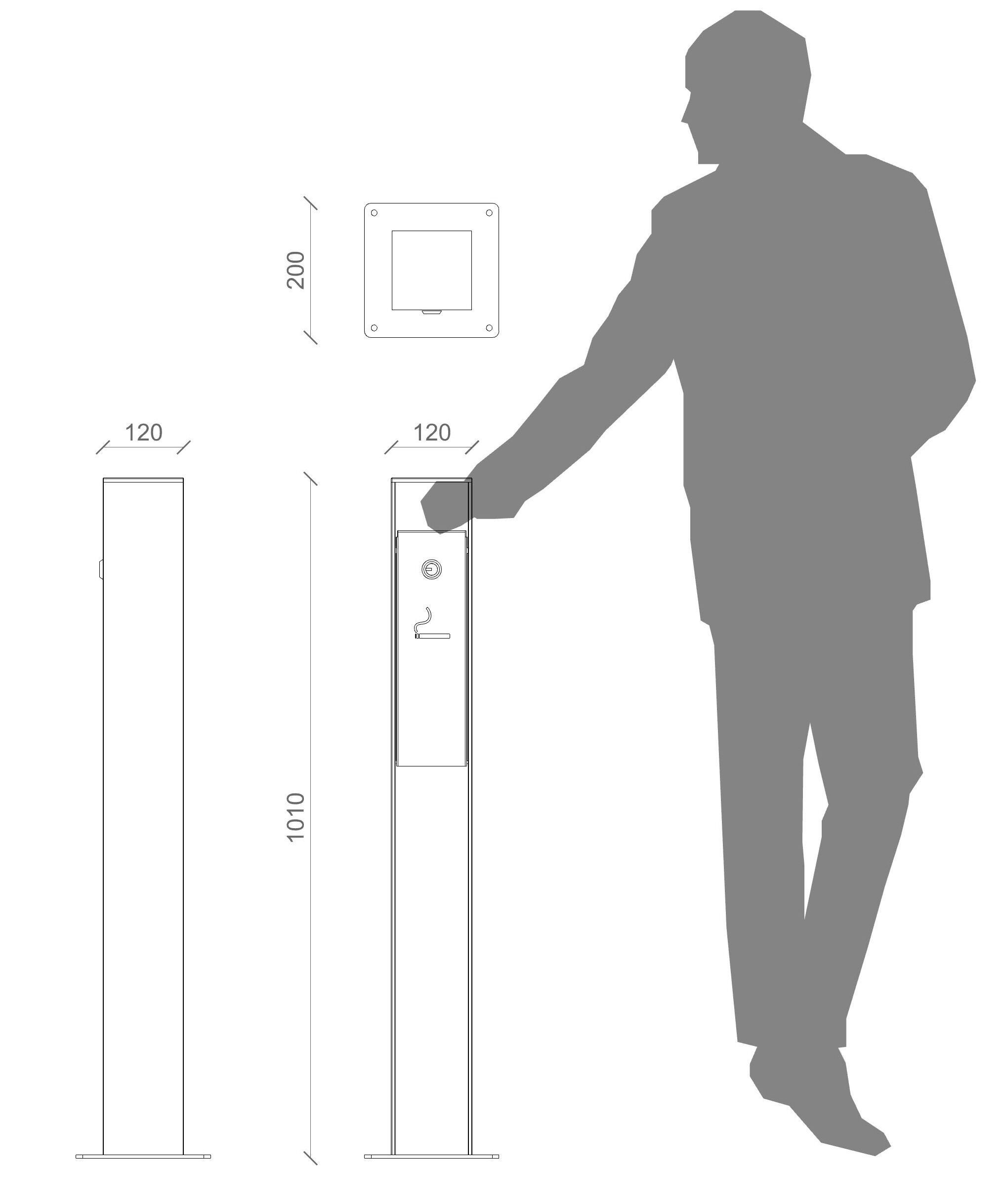 Стальная напольная пепельница для общественных мест Lazzari Cinis ARCH-00134892 - Вид №22