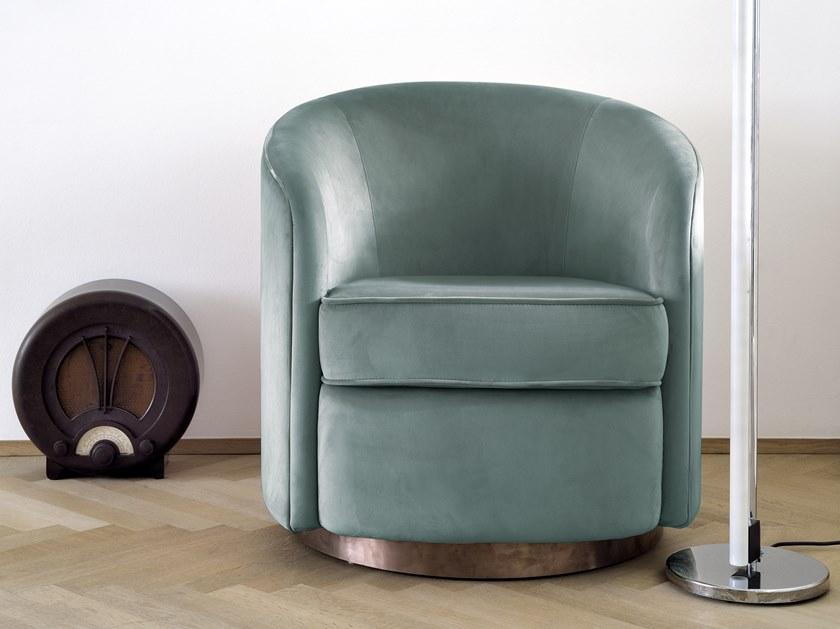 Ethnicraft Вращающееся кресло, обитое бархатом, с подлокотниками  20130  - Вид №5