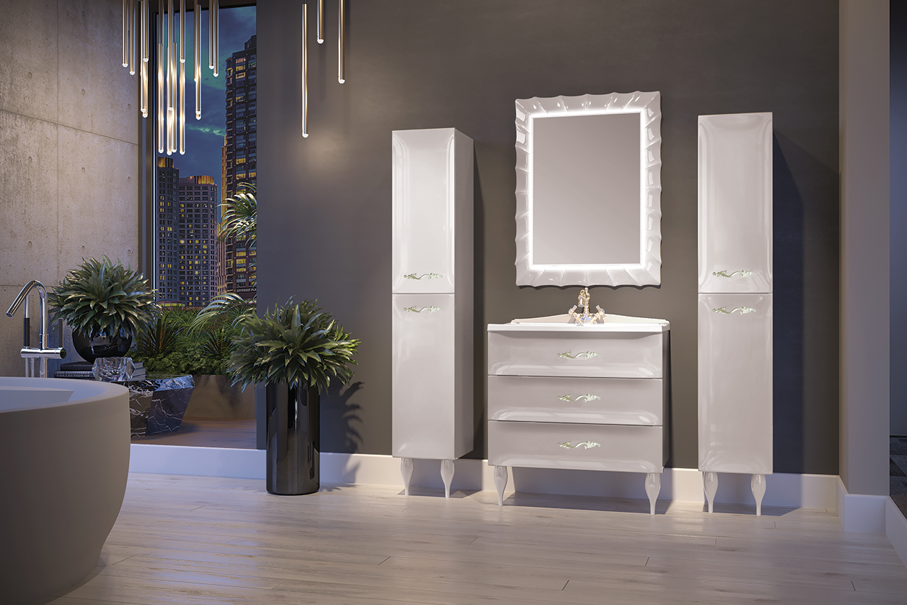 У72505 Зеркало Lumier 65*85 White 1 Marka Art