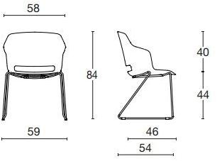 Diemme Стул из полипропилена, штабелируемый салазками Clop sun-id-1366287 - Вид №4
