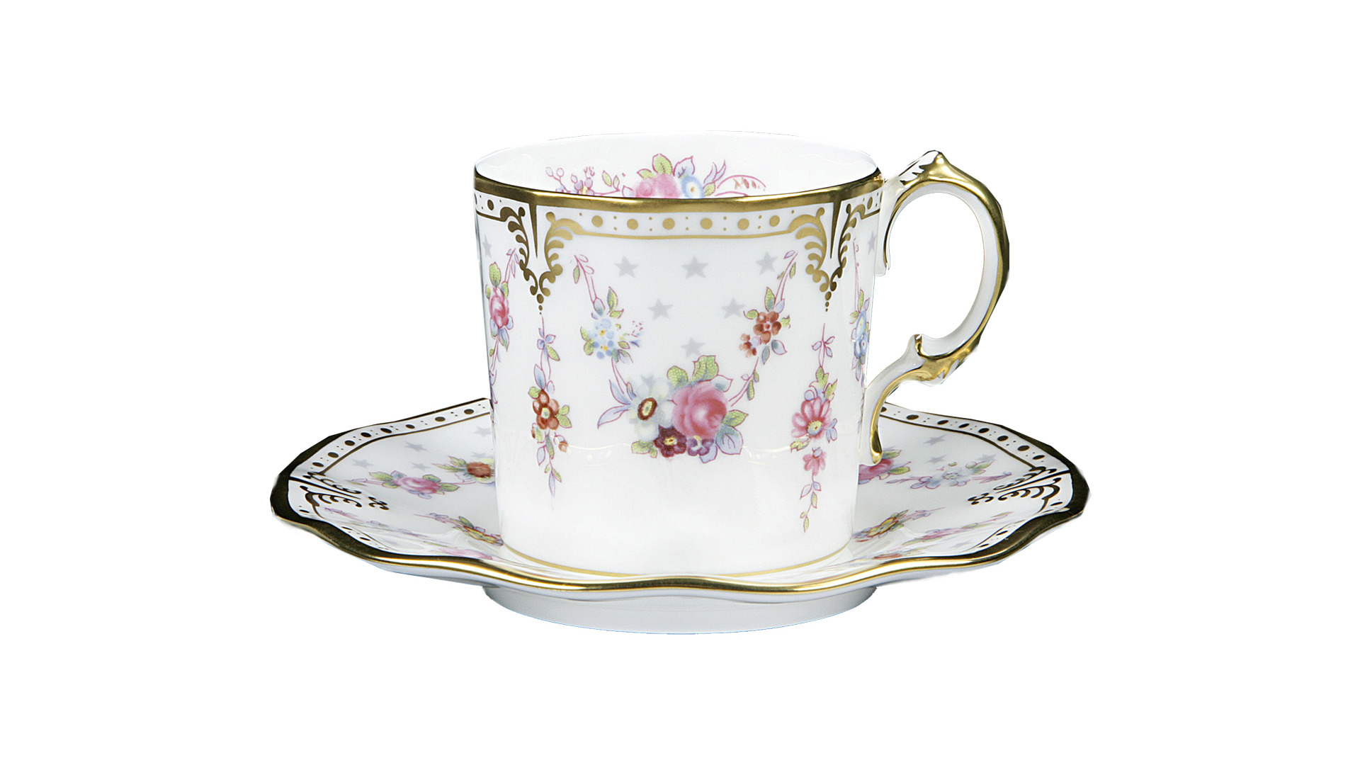 10628019 Royal Crown Derby Сервиз кофейный Royal Crown Derby "Роял Антуанетта" 6/15 Фарфор костяной  - Вид №4