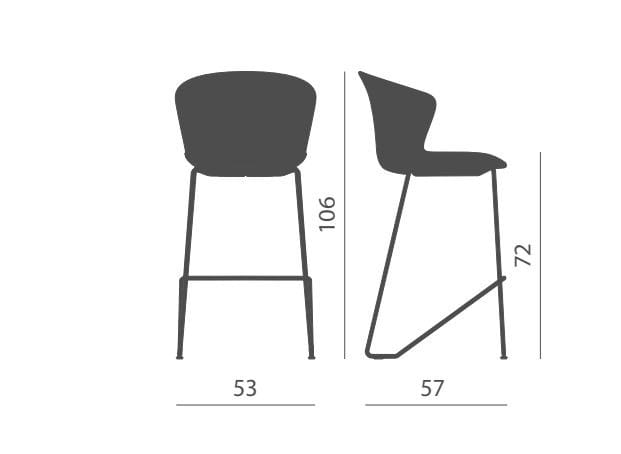 Высокий тканевый стул с подставкой для ног Kastel Kicca Plus ARCH-00074037 - Вид №2