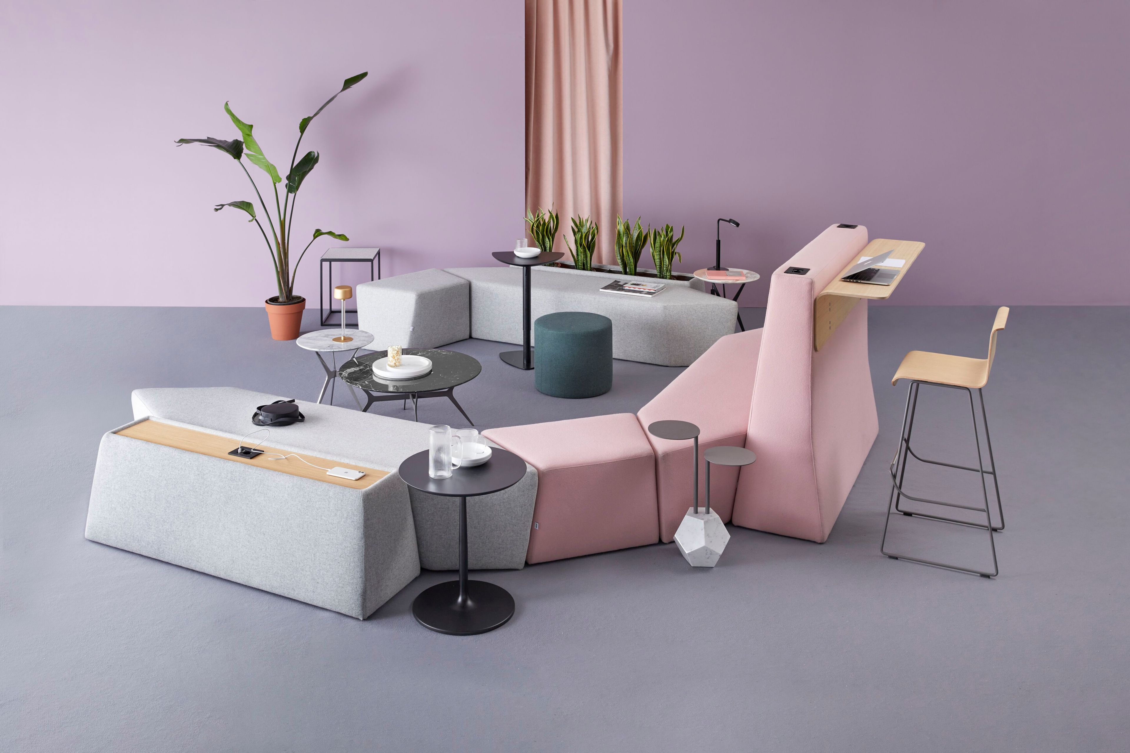 Мягкая скамейка из ткани SITIA Rocks ARCH-00135787 - Вид №14