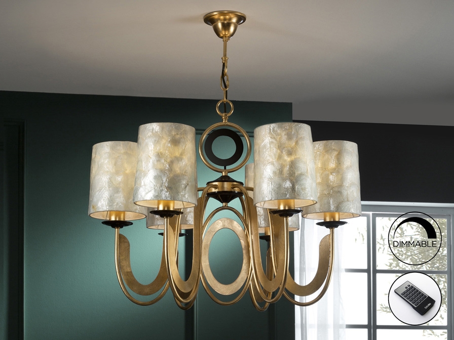 086499 Люстра 6L золотая DIM Schuller Eden